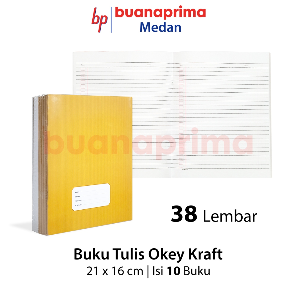 

Buku Tulis PENDEK KRAFT OKEY 38 Lembar isi 10 Buku Sampul Coklat Notebook Sekolah Kwarto