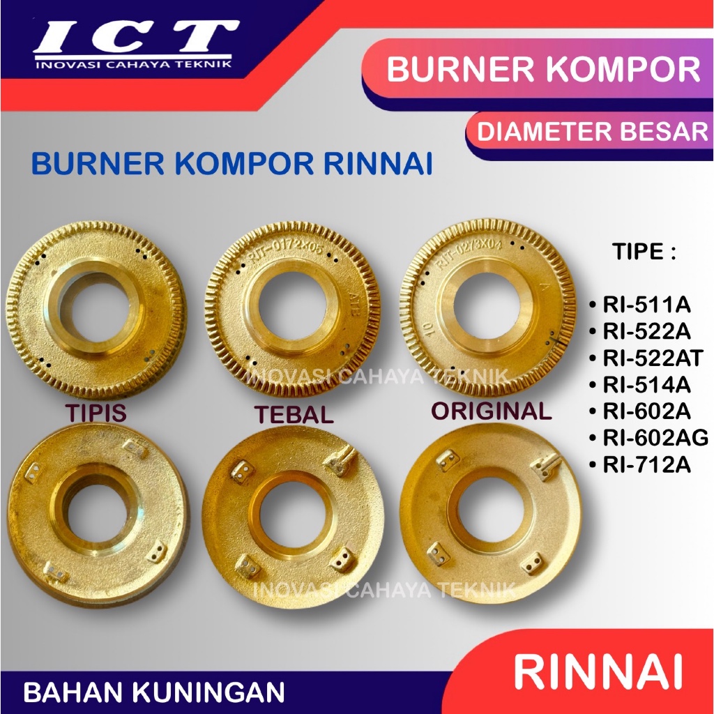 Burner Kompor Gas Rinnai Besar - Burner Rinnai Besar - Burner Besar Kompor Rinnai