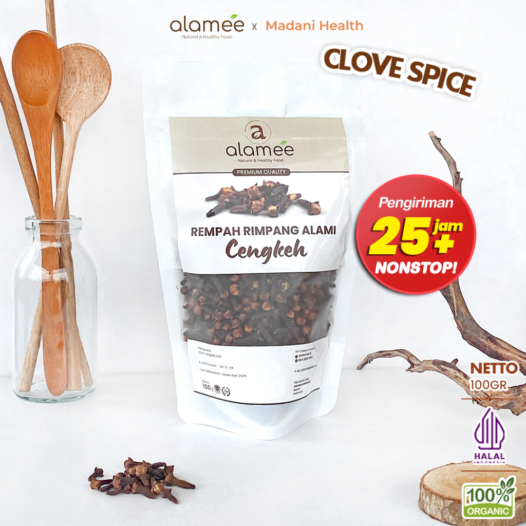 

ALAMEE Cengkeh Rempah Kering Organik Cloves Rimpang Organik Alami Bumbu Seasoning Masakan Masak 100g