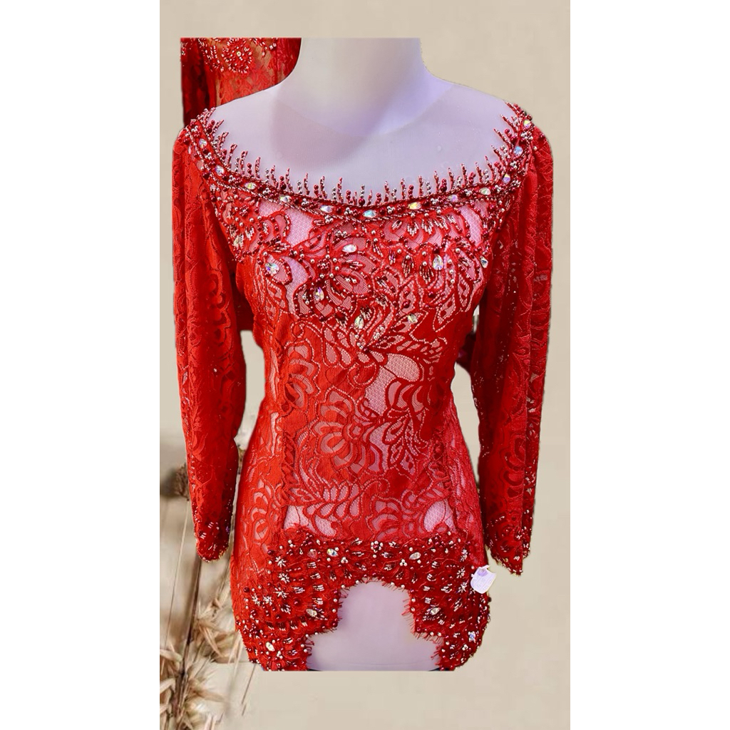 ||Kebaya Merah Cabe Payet Jepang||
