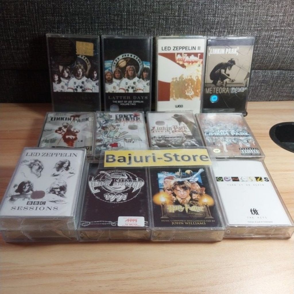 Kaset Pita Barat "Linkin Park"  "Led Zepplin"  "Fort Minor"  "Genesis" "Lobo" "Harry Potter"  "LYNYR