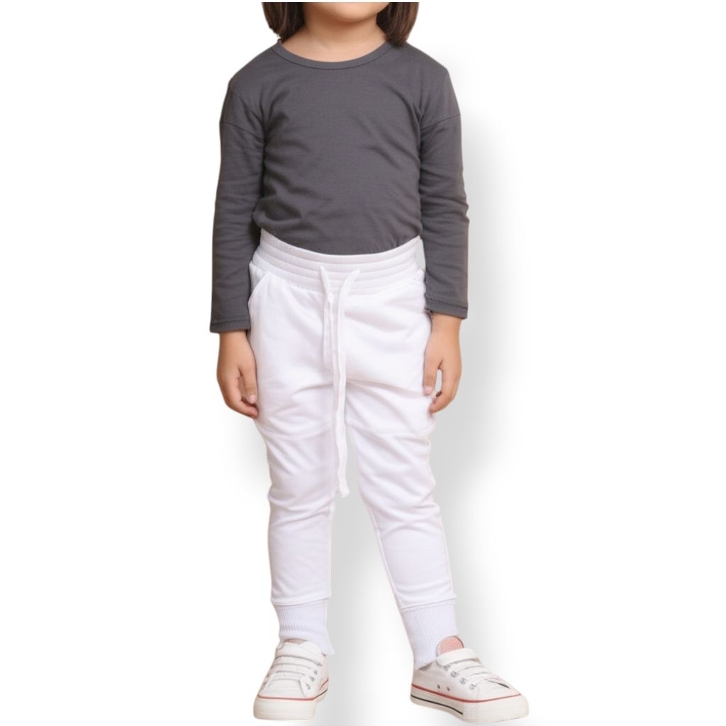 Celana Jogger Anak Putih Merah | Celana Panjang Jogger Anak Putih Merah | Celana Putih Merah