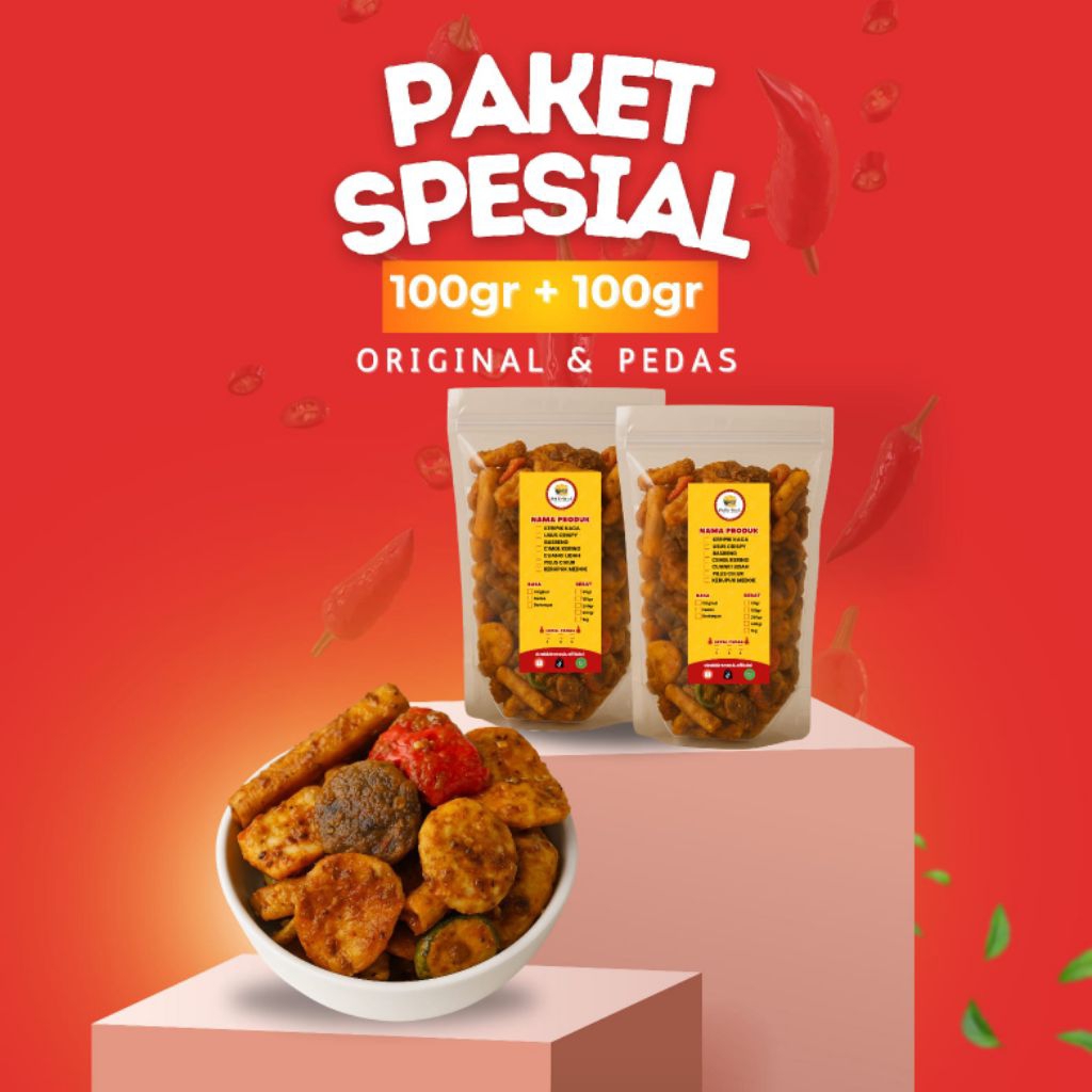 

[PAKET HEMAT] KURDOK KERUPUK SEBLAK KERING CAMPUR BUMBU KAREDOK, SEBRING MIX BUMBU KACANG 100GR MURAH LEZAT RENYAH