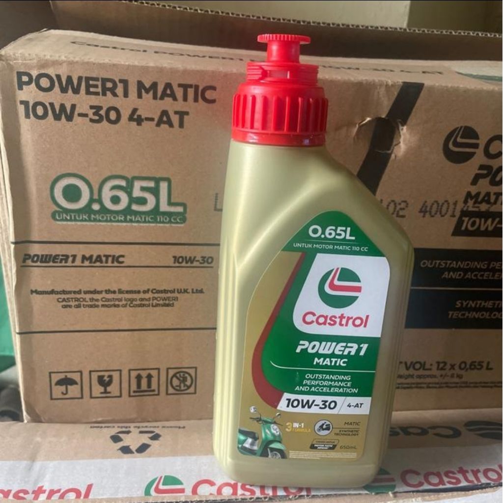 Oli Castrol Power1 10W-30 0,65L metic Untuk Motor metic 110cc untuk motor matic dengan kapasitas oli