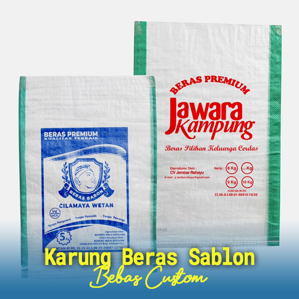 Sarung Beras Sablon Custom, Sarung Beras Ukuran 50x80cm, Sablon Karung Beras Murah Meriah, Sablon Ka