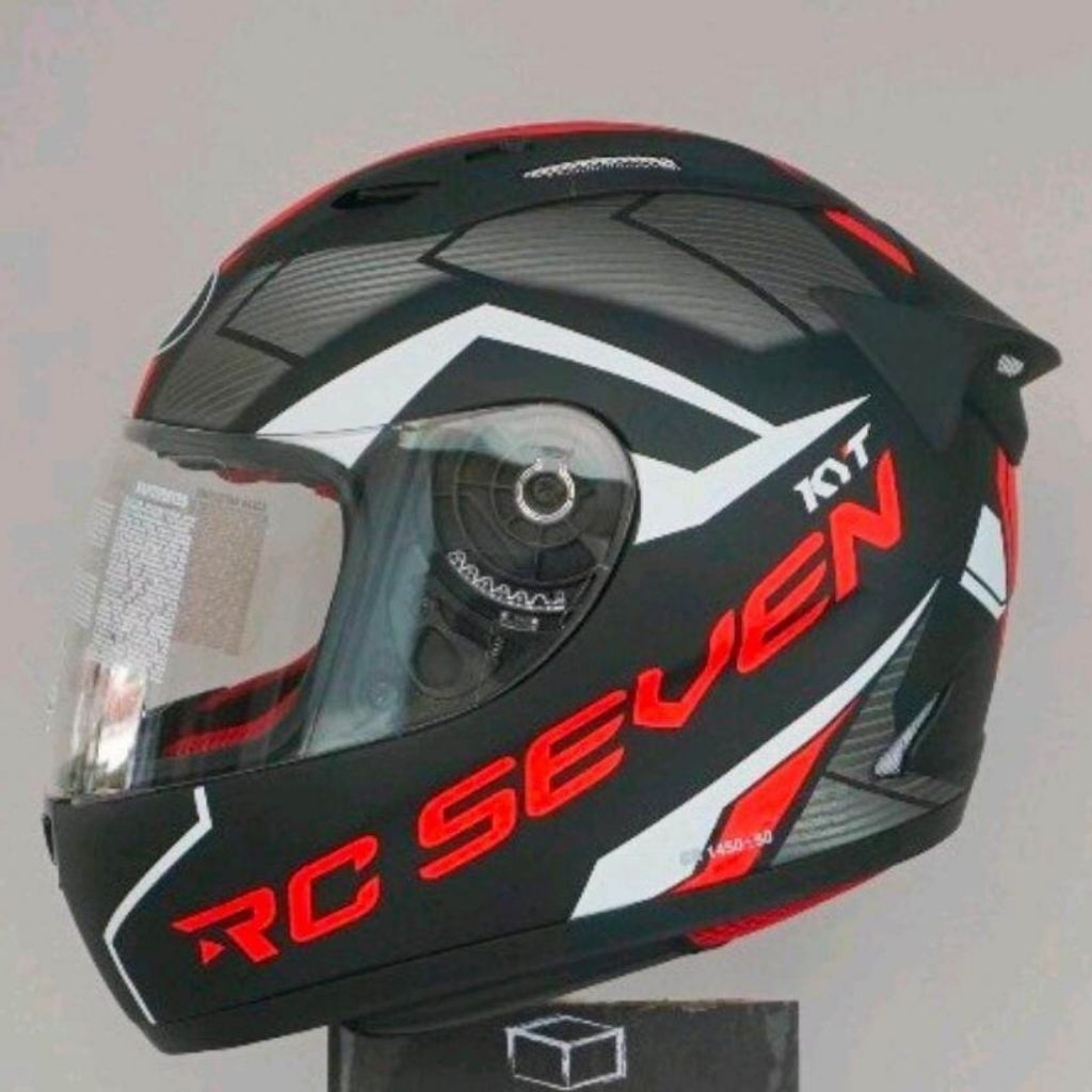 Helm KYT RC SEVEN FULL FACE RC7 Black/Red Doff MOTIF