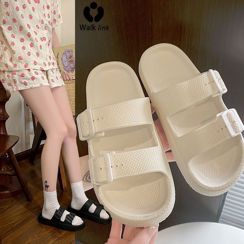 Sandal Wanita Sandal Jelly Slop Wedges Premium Platform EVA Rubber Non Slip Sole Double Strap
