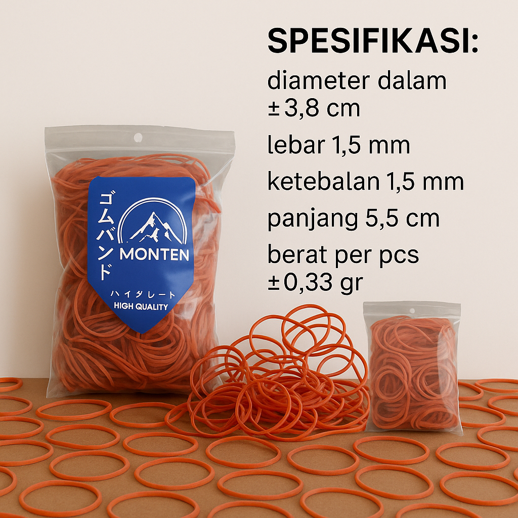 

KARET GELANG PENTIL PREMIUM KARET IKAT MAKANAN ISI 100 GR - WARNA MERAH