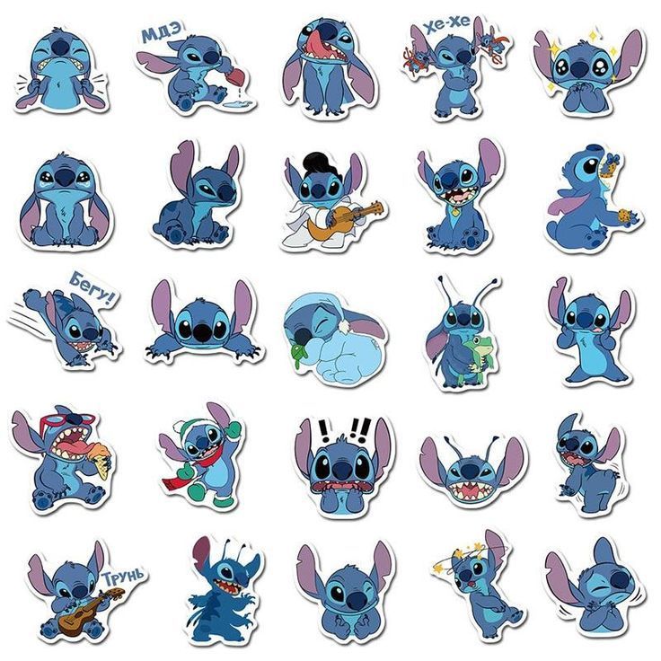 

50pcs Sticker Lilo & Stitch Cute Aesthetic Custom Anime Kartun Stiker / Sticker Stitch