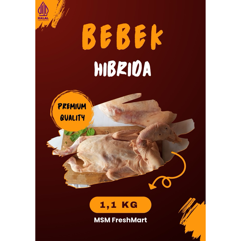 

Bebek Hibrida Ekor Premium 1,1 Kg Dengan Kepala Kaki