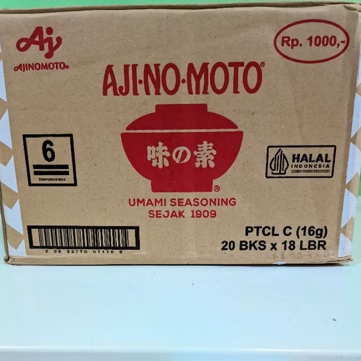 

Ajinomoto sachet 16g 1 Dus isi 360 pcs – MSG Penyedap Masakan, Cocok untuk Warung & Rumah Tangga
