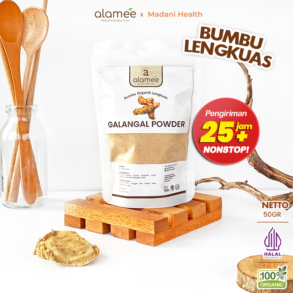 

ALAMEE Lengkuas Bubuk Asli Galangal Seasoning Powder Tanpa Campuran Bumbu Masak Dapur Organik 50g