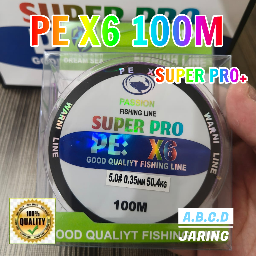 Senar Pancing PE Braided 4 Lapis 100M Tali Pancing X6 Kuat dan Tahan Gesek Super Kuat