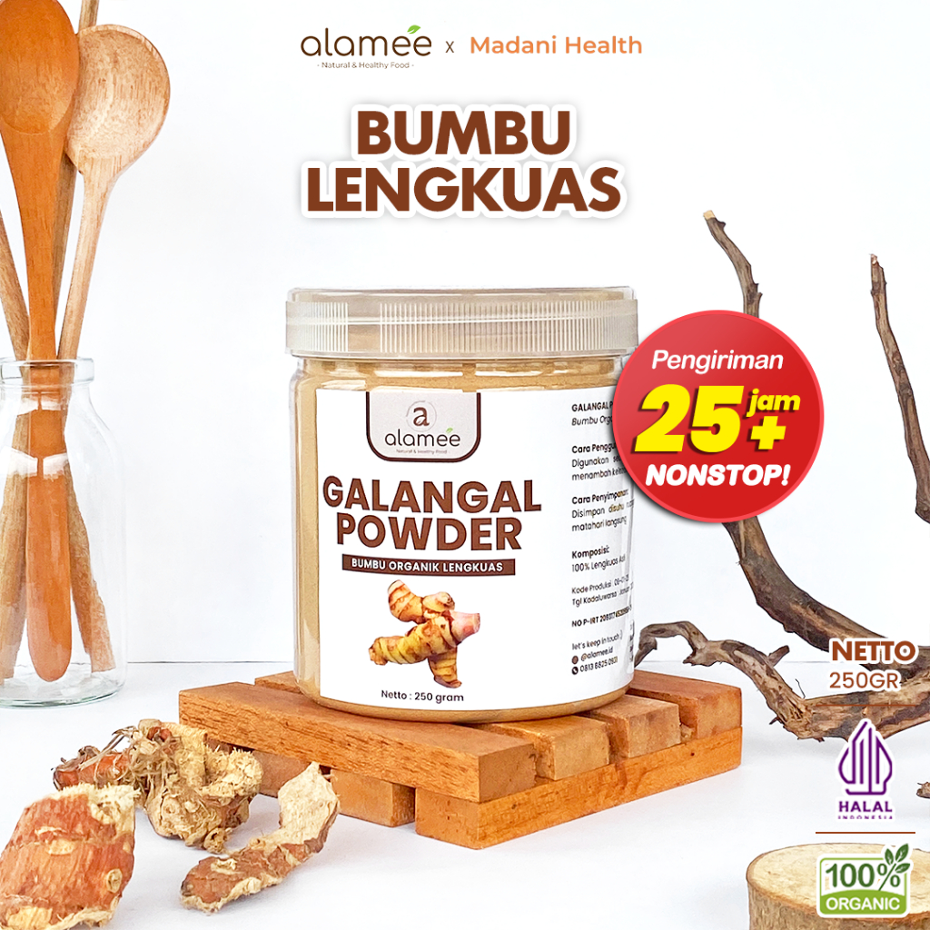 

ALAMEE Lengkuas Bubuk Asli Galangal Seasoning Powder Tanpa Campuran Bumbu Masak Dapur Organik 250g