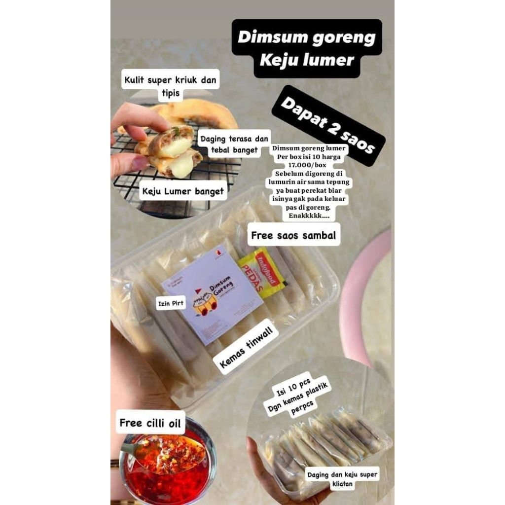 

Dimsum goreng satu pak isi 10pcs dibungkus satuan