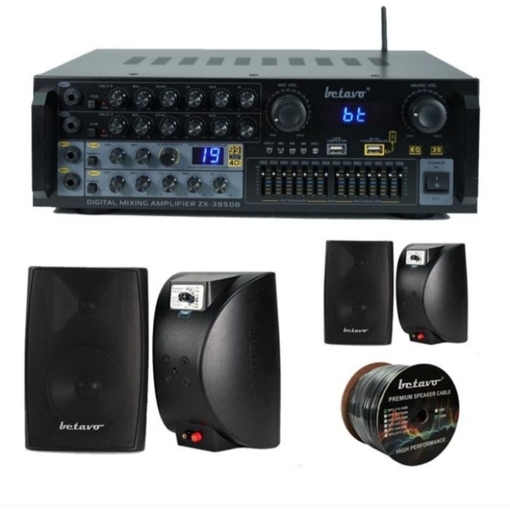Betavo Audio Sound System Cafe Paket Amplifier Karaoke Bluetooth