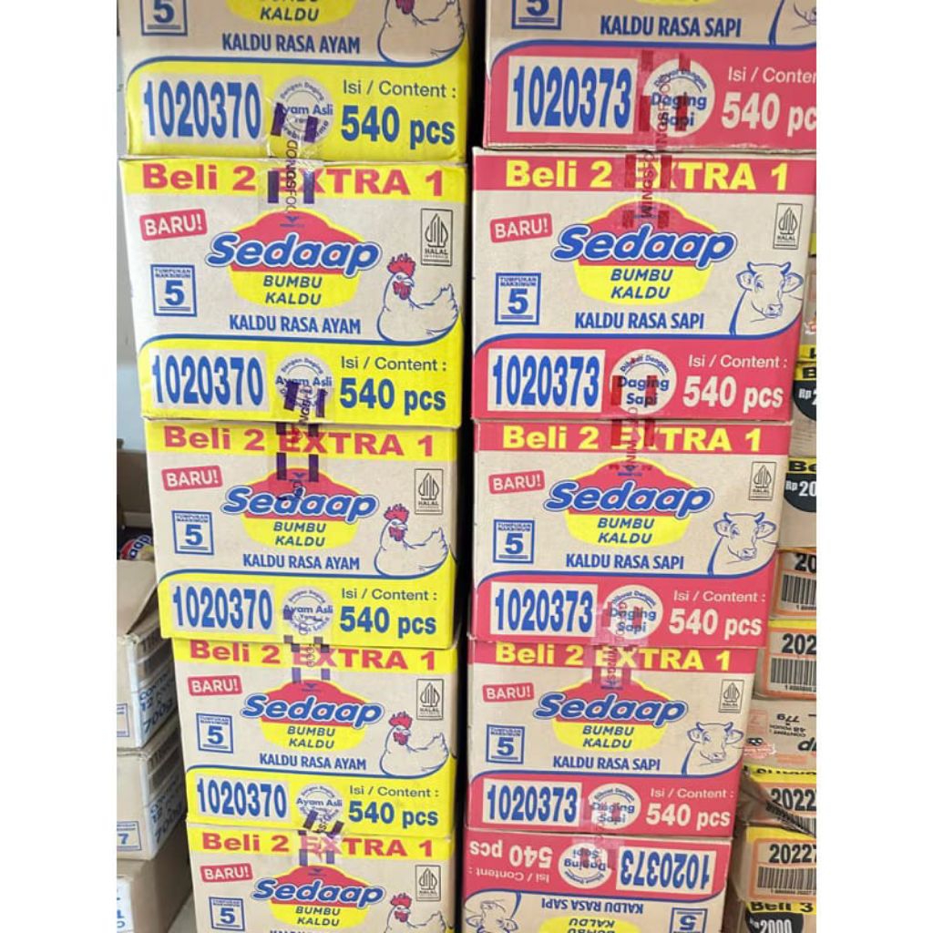 

1 Karton Sedaap Bumbu Kaldu Sapi (540pcs)