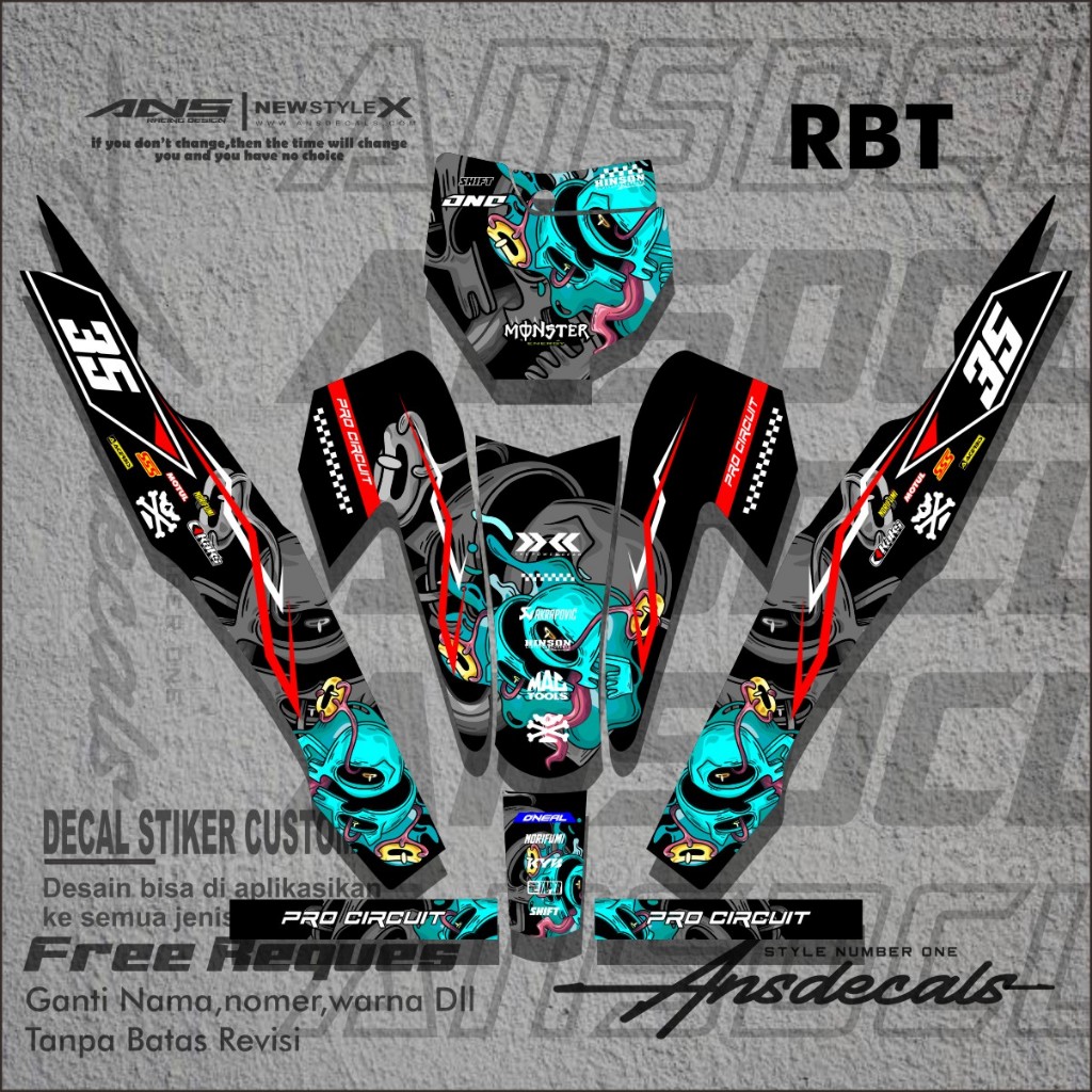 DECAL RBT BODY JUPITER YAMAHA VEGA NEW FULL BODY DEKAL STICKER STRIPING TERBARU HONDA REVO