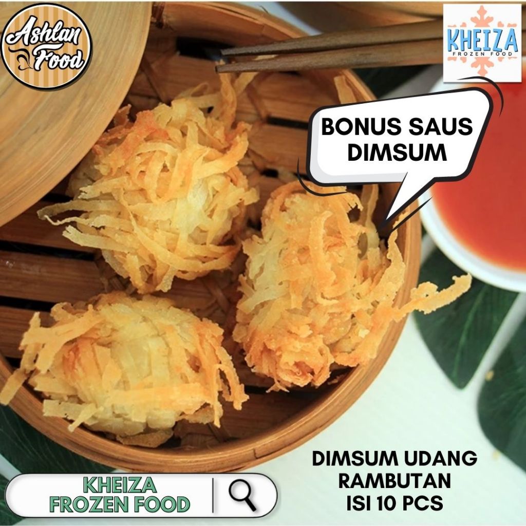 

DIMSUM UDANG Rambutan Ashlan Food - Olahan Udang Crispy isi 10pcs Free Saus - Kheiza Frozen