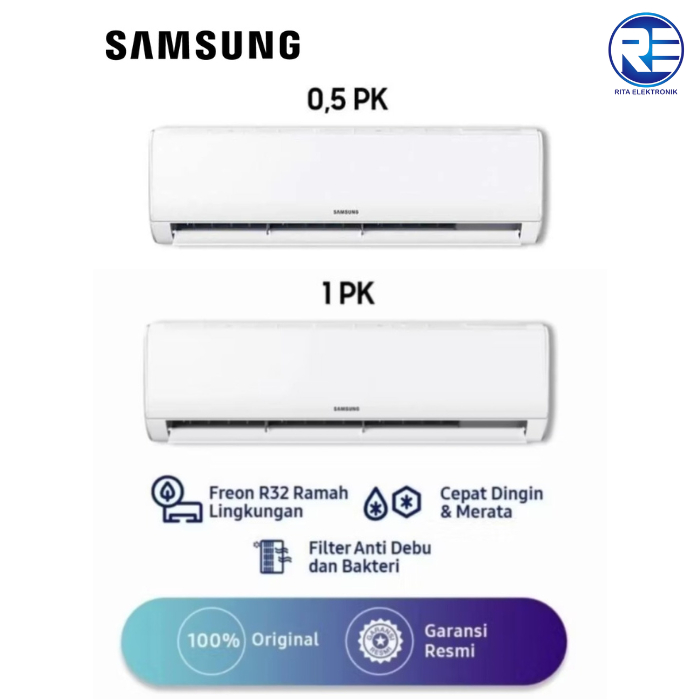 Samsung AC 1/2 PK Dan 1 PK AR05BGH/AR09BGH Low Watt AC Split 350 Watt dan 824 Watt Plus Pasang