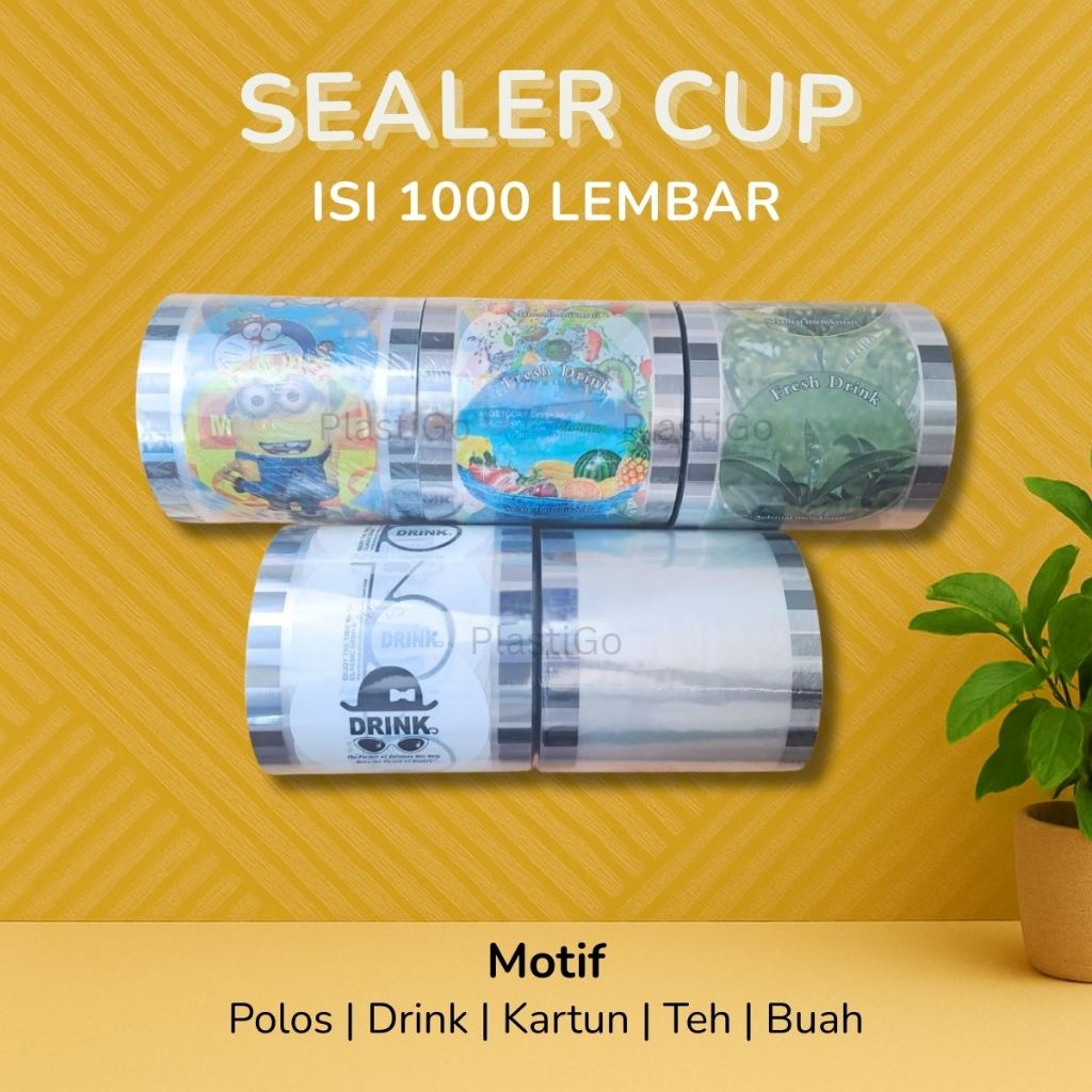 [Isi 1000] Cup Sealer - Plastik Lid / Cup Sealer Motif / Sealer Plastik / Sealer Motif