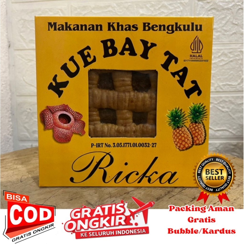 

BAY TAT RICKA / KUE BAY TAT RICKA TERLARIS DI BENGKULU / RASA NANAS / TAT KHAS BENGKULU / Kue Bay Tat Makanan Khas Kota Bengkulu Oleh Oleh Bengkulu