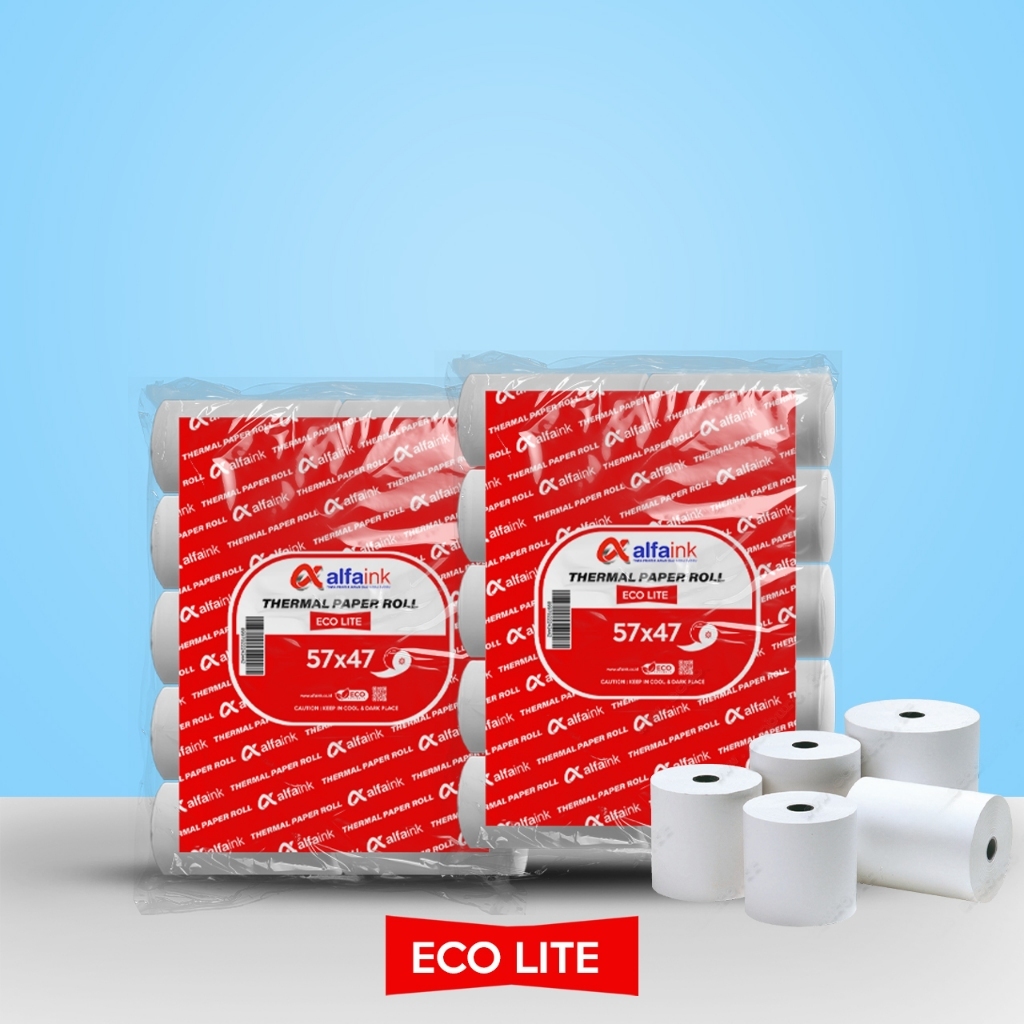 

Kertas Struk / Kertas Nota / Kertas Kasir Thermal 57x47 Eco Lite Alfaink