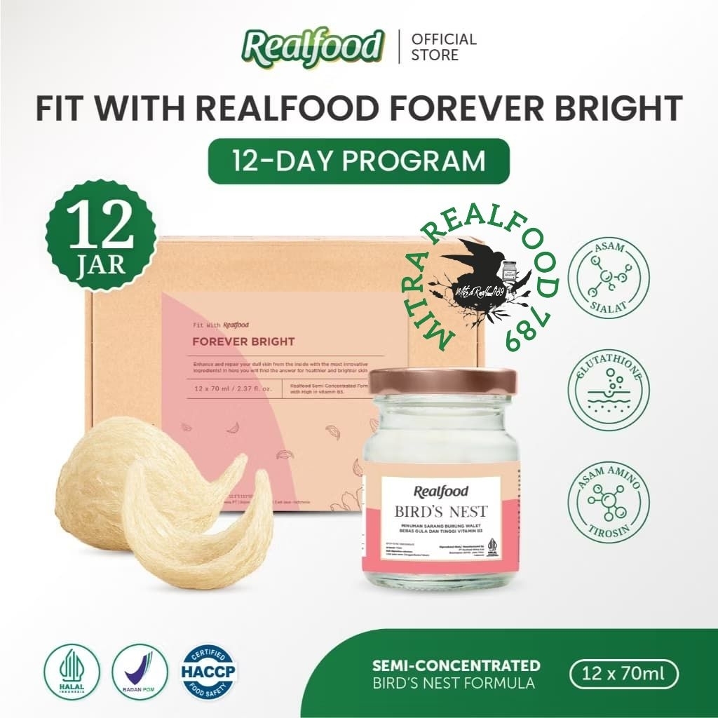 

Realfood Forever Bright 6 Botol & 12 Botol Diskon Harga ( Minuman Sarang Burung Walet )