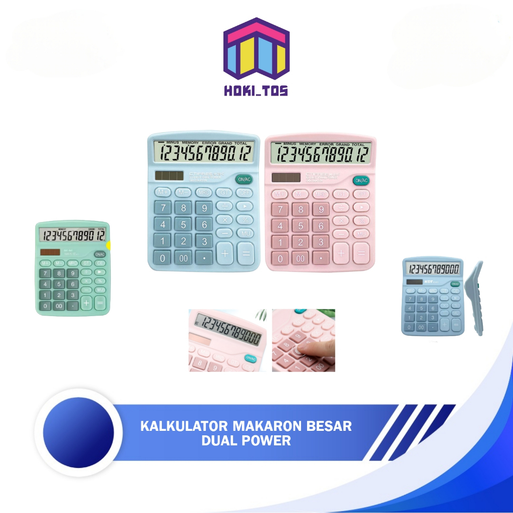 

( KM ) Kalkulator Besar Warna Macaron Lucu 12 Digit Angka Dual Power Dengan Layar Digital Calculator Hitung Dagang Bisa Cahaya Matahri