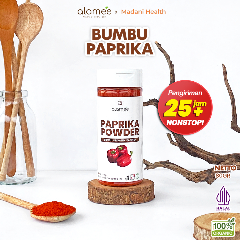 

ALAMEE Paprika Bubuk Seasoning Powder Ground Bumbu Dapur Instan Organik Murni Tanpa Campuran 80g