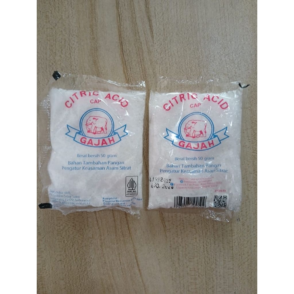50gr Citrun Acid / Citric Acid Gajah / Citrun Gajah Pembersih Pakaian Asam Sitrat