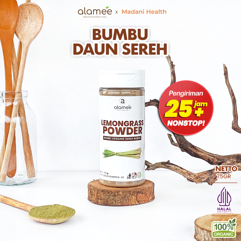 

ALAMEE Sereh Bubuk Lemongrass Seasoning Powder Bumbu Dapur Organik Serai Murni Tanpa Campuran 75g