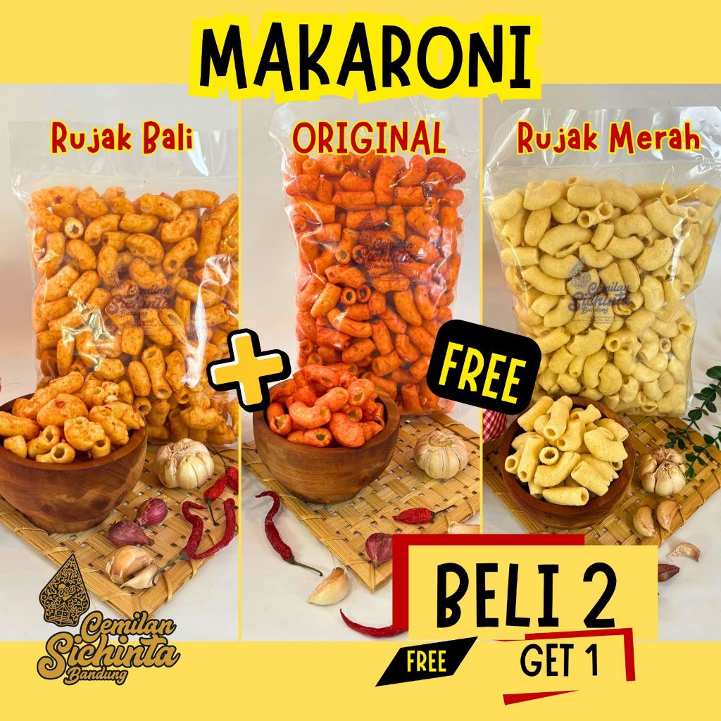 

Buy 2 Get 1 - Makaroni Mekar Cemilan Sichinta all variant