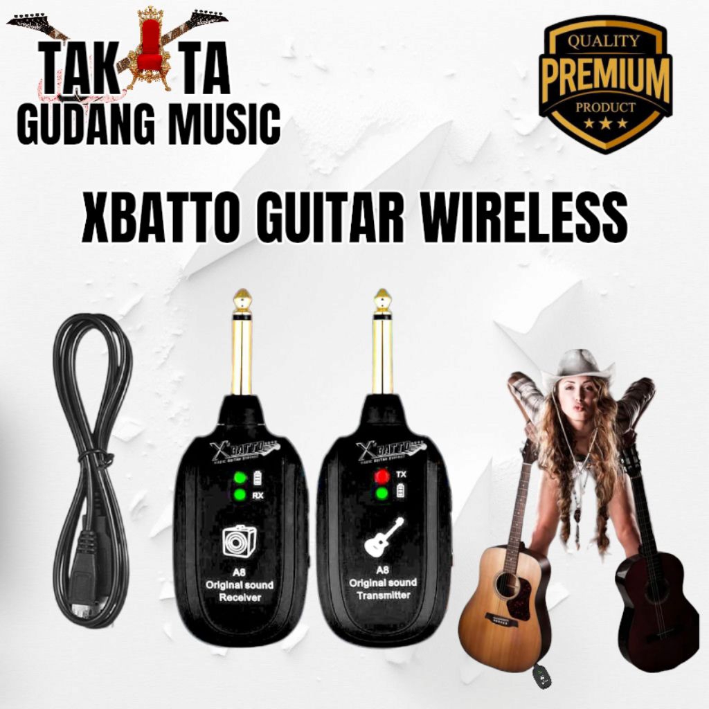 Xbatto Wireless Gitar 2.4G Wireless System Gitar Transmitter Receiver A8
