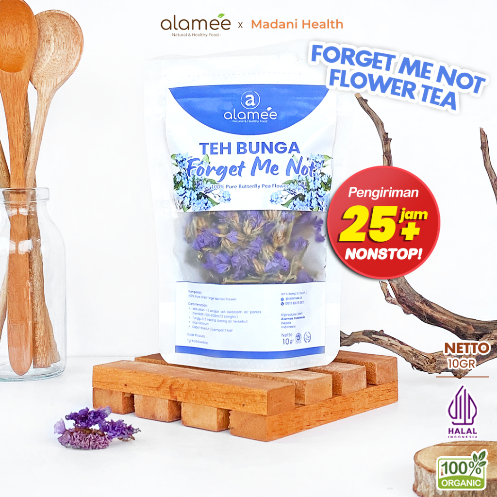 

ALAMEE Teh Bunga Forget Me Not Flower Tea Organik Kering Dried Siap Seduh Minum 10g