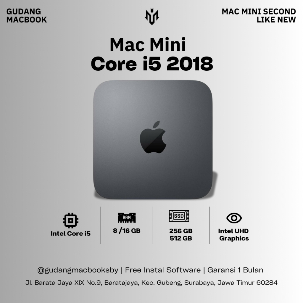 Mac Mini 2018 i3 i5 Ram 8/16 SSD 128/256/512GB Original Mulus Like New