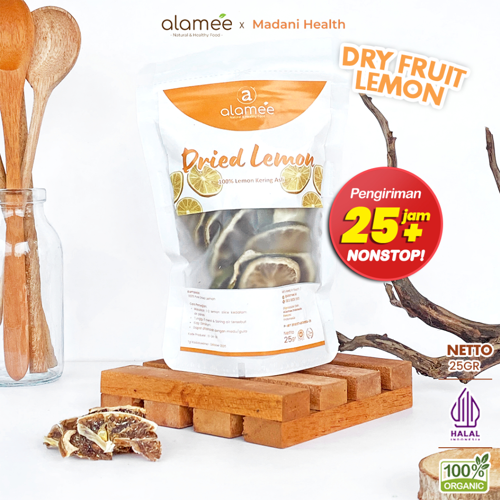 

ALAMEE Lemon Kering Dried Slice Tea Teh Herbal Iris Organik Minuman Herbal Organic 25gr