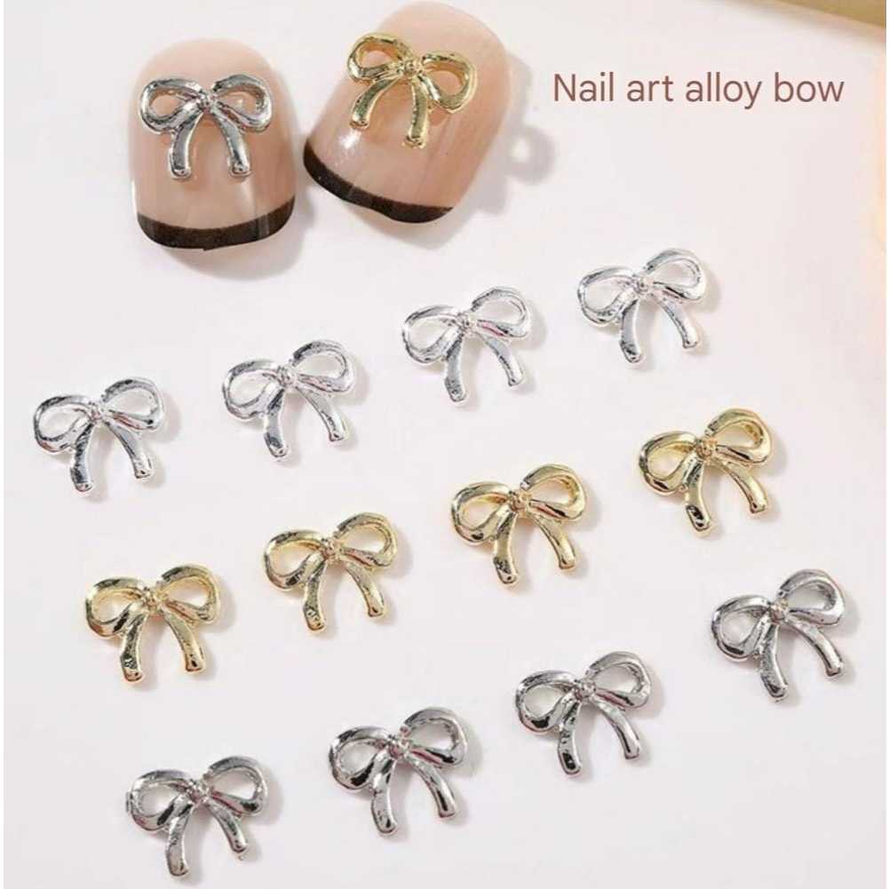

10pcs charm pita aloy 2model 3warna 9x8 8x7 nail art decoration