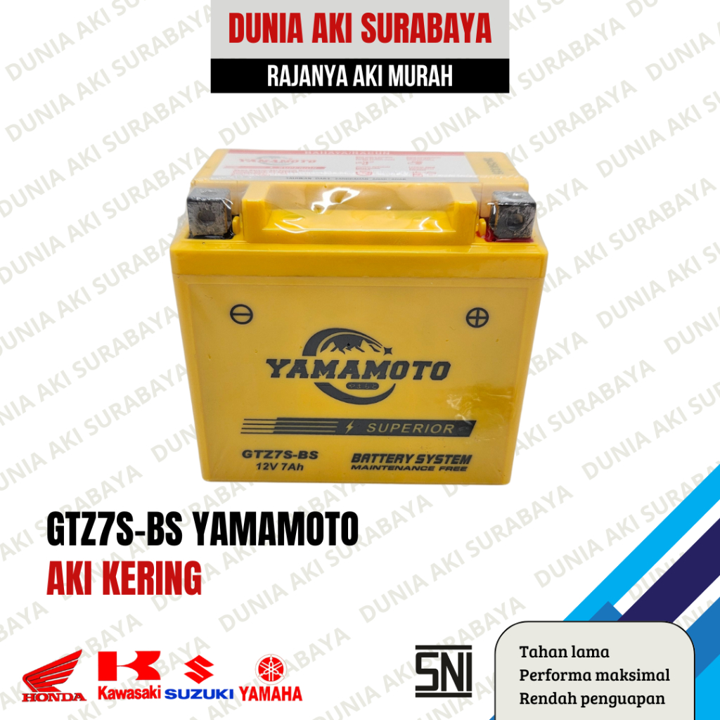 AKI YAMAMOTO GTZ7S-BS AKI ACCU FULL KERING MOTOR MATIC VARIO/NMAX.AEROX