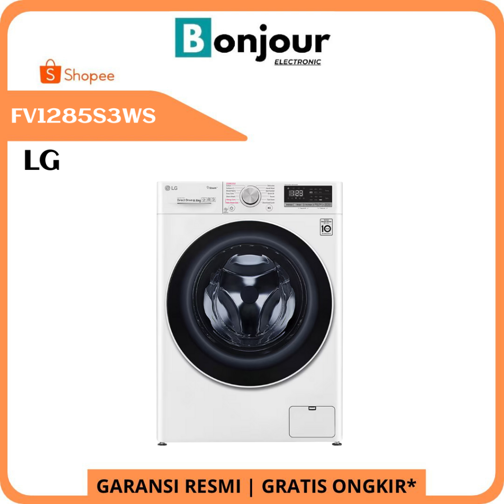 LG FV1285S3WS 8.5KG FRONT LOADING LG 8.5 KG FV1285S3WS MESIN CUCI 8.5