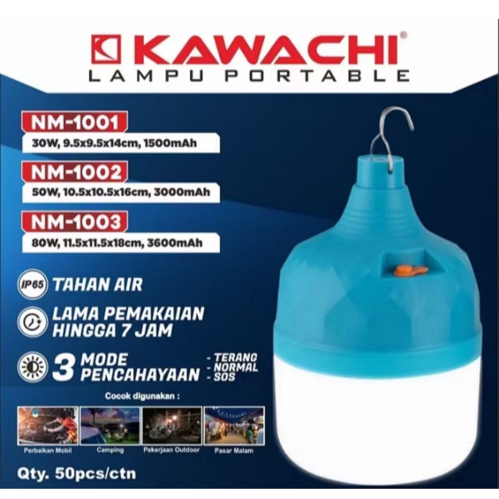 Lampu LED Emergency NM 1003 80W Kawachi  Asli Lampu LED Emergency cas lampu darurat rechargeable  ot