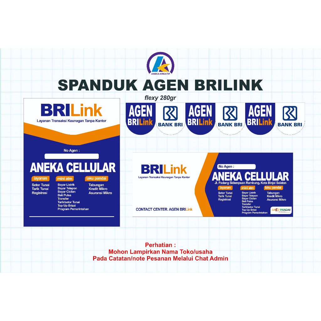 ATRIBUT BRILINK - SPANDUK BRILINK - BANNER BRILINK