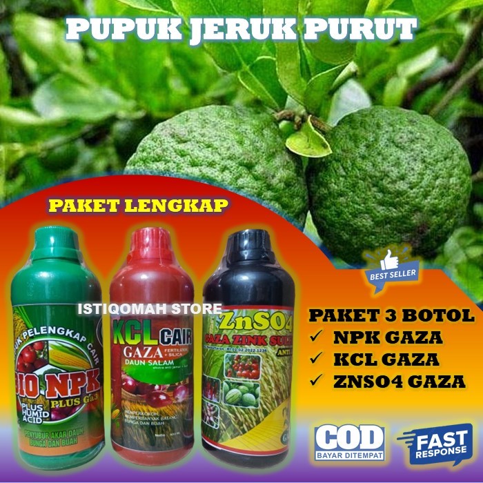 Pupuk Tanaman Jeruk Purut Agar Berbuah Lebat [PAKET 3 BOTOL GAZA] Pupuk Penyubur Tanaman Jeruk Purut