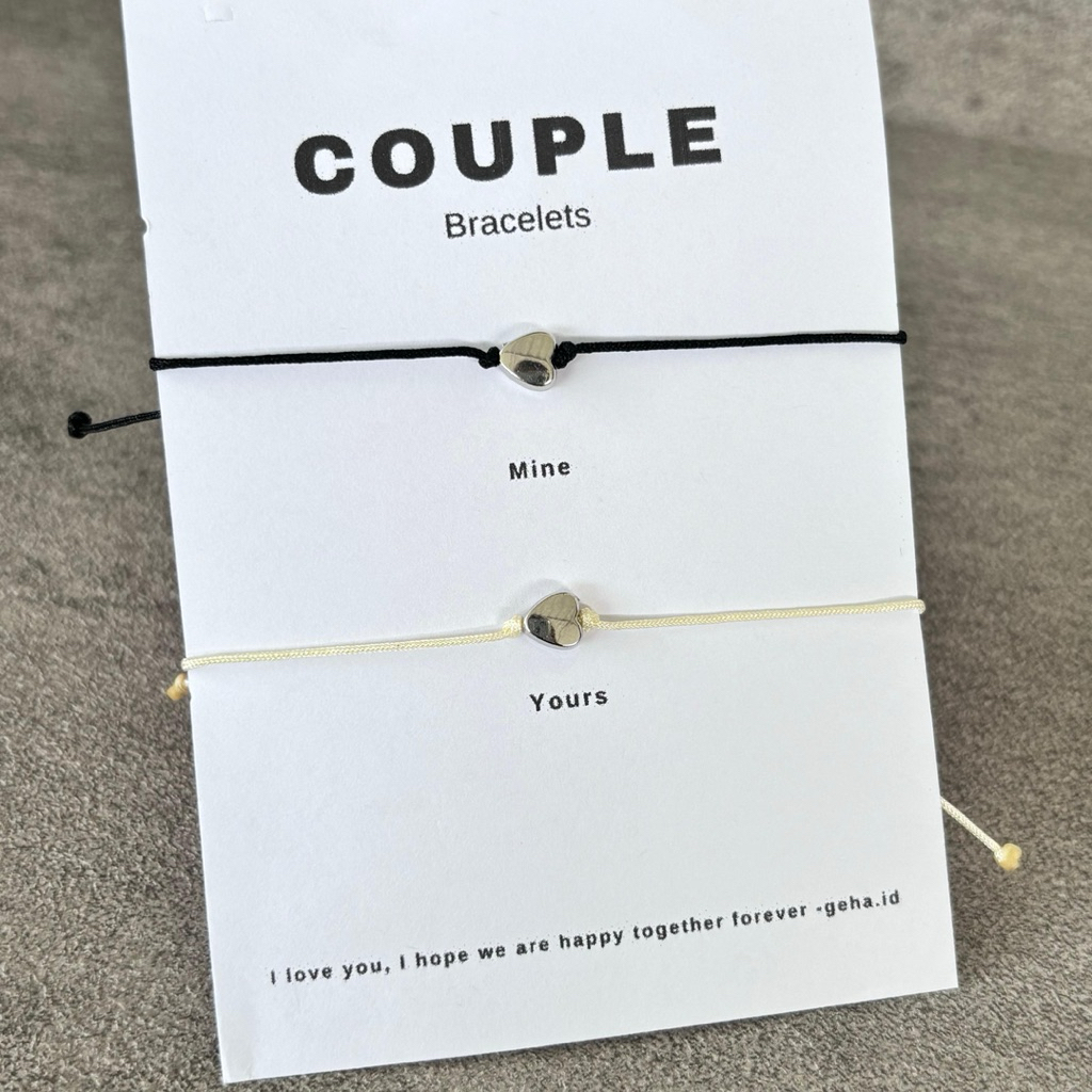 Mine yours bracelet simple / Gelang couple simple cute / Couple bracelet / Gelang couple manik love 