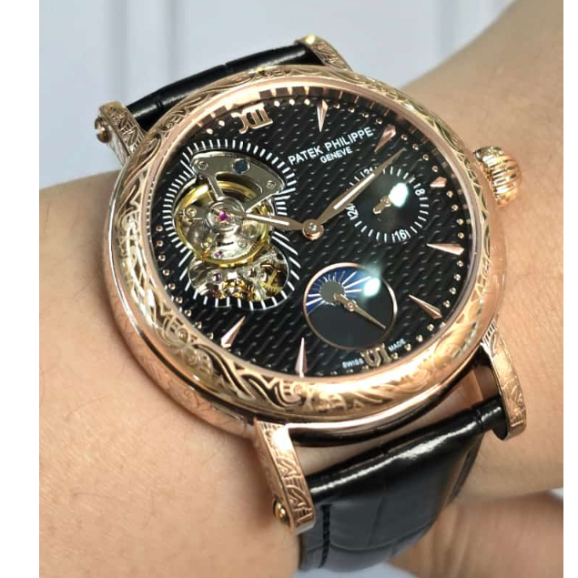 PP MOONPHASE JAM TANGAN PTK MOONPHASE JAM TANGAN TOURBILLON MOONPHASE AUTOMATIC JAM TANGAN PRIA  ALL
