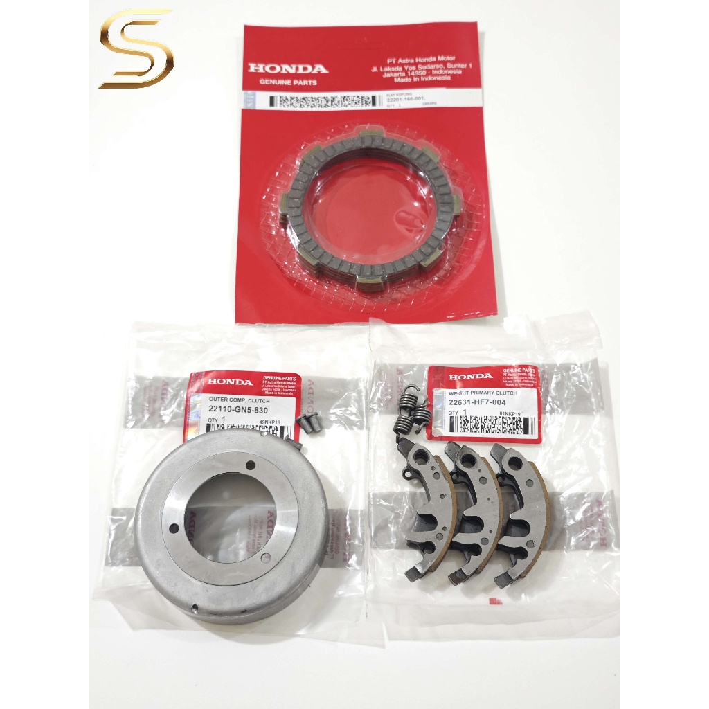 Paket Kopling Set Mangkok + Ganda + Kampas Kopling Komplit GN5 Untuk Motor Honda Grand / Supra X 100