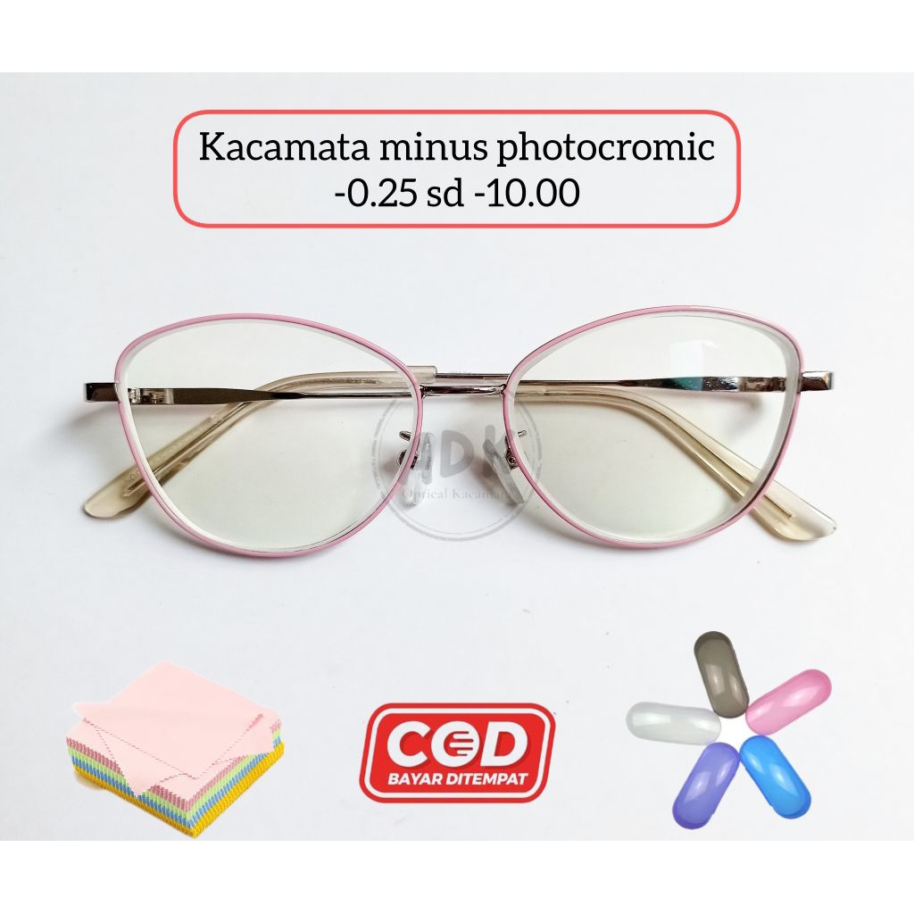 Kacamata Minus Photocromic Wanita Kacamata Minus Photocromic Mode Cateye