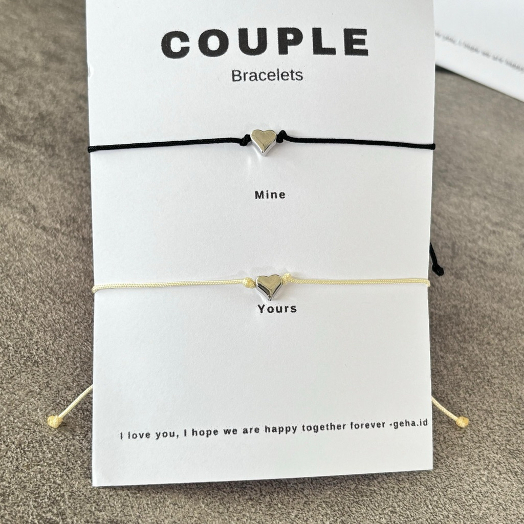 Gelang couple bentuk hati/ Mine yours bracelet simple / Gelang couple simple cute / Gelang couple ma