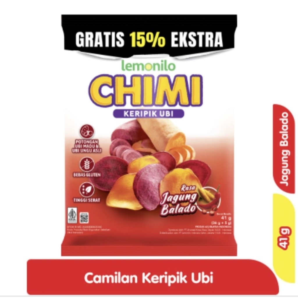 

Lemonilo Chimi Keripik Ubi Rasa Jagung Balado 41 gram