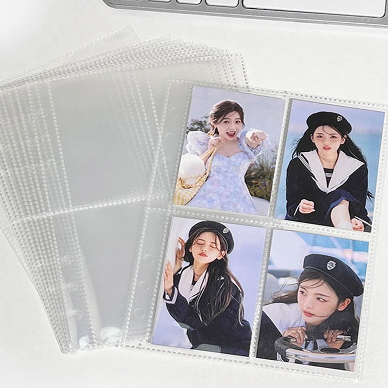 

( 10 lembar /Bag) A5 Sleeve Clear Tebal 6 Ring Photocard/Album Binder Cover Transparent Photo Card Idol Lomo Card 10/30/50 Sheets
